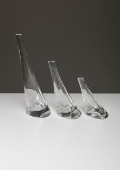 Compasso - Set of 4 Crystal Vases by Angelo Mangiarotti for Cristlleria Colle