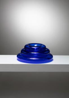 Compasso - "Pomeri" Blue Glass Centerpieces by Eleonore Peduzzi Riva for Vistosi
