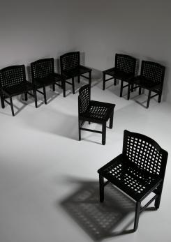 Compasso - Set of Seven "Transenna" Dining Chairs by Ammannati and Vitelli for Pozzi & Verga