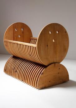 Compasso - "Annabella" Cradle by Mario Ceroli for Poltronova Compasso - "Annabella" Cradle by Mario Ceroli for Poltronova