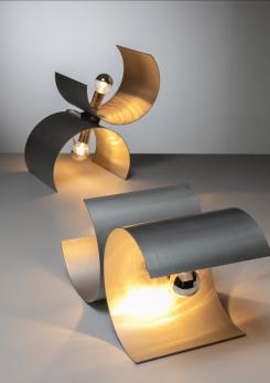 Compasso - Rare Pair of Aluminum Table Lamps by Nucleo Sormani