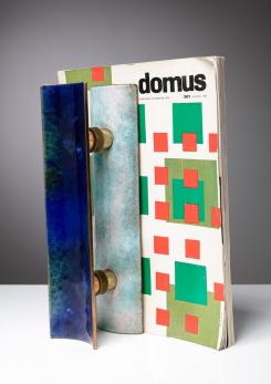 Compasso - Pair of Rare Enamels Door Handles by Paolo De Poli and Gio Ponti for VIS