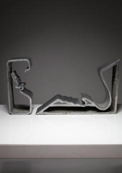 Compasso - Pair of Italian 70s Aluminum Sculptures