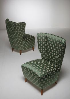 Compasso - Pair of Italian 50s Slipper Chairs 