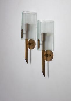 Compasso - Pair of Wall Lamps by Angelo Lelii for Arredoluce
