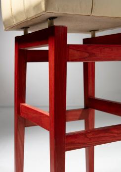 Compasso - Set of Two Stools in the Style of Frattini for Cassina