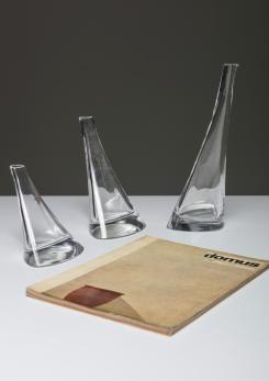 Compasso - Set of 4 Crystal Vases by Angelo Mangiarotti for Cristlleria Colle