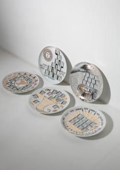 Compasso - Unique Set of 23 Calendar Plates by Piero Fornasetti