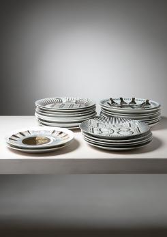 Compasso - Unique Set of 23 Calendar Plates by Piero Fornasetti