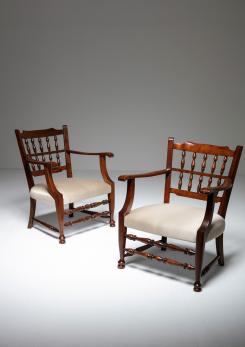 Compasso - Rare Pair of Armchairs by Tomaso Buzzi