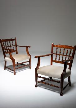 Compasso - Rare Pair of Armchairs by Tomaso Buzzi