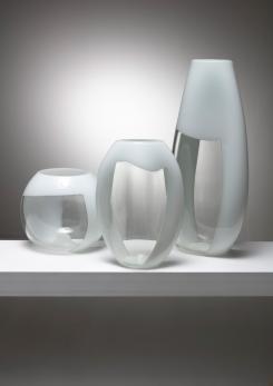 Compasso - Set of Three Glass Vases Manufactured by Vetreria Vistosi Compasso - Set of Three Glass Vases Manufactured by Vetreria Vistosi