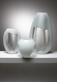 Compasso - Set of Three Glass Vases Manufactured by Vetreria Vistosi