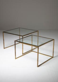 Compasso - Pair of Brass Nesting Tables Compasso - Pair of Brass Nesting Tables