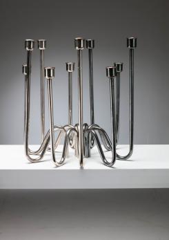 Compasso - Silver Plated Candleholder by Lino Sabattini