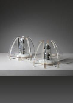 Compasso - Pair of Italin 70s Plexiglass Table Lamps