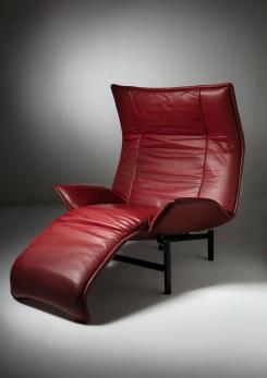 Compasso - Pair of "Veranda" Leather Lounge Chairs by Vico Magistetti for Cassina