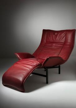 Compasso - Pair of "Veranda" Leather Lounge Chairs by Vico Magistetti for Cassina