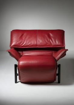 Compasso - Pair of "Veranda" Leather Lounge Chairs by Vico Magistetti for Cassina