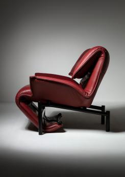 Compasso - Pair of "Veranda" Leather Lounge Chairs by Vico Magistetti for Cassina