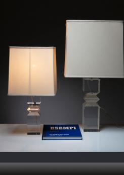 Compasso - Pair of Plexiglass Table Lamps by Alessio Tasca for Fusina