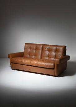 Compasso - Leather Settee Model 919 by Ico Parisi for Cassina, Italy, 1960s