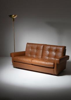 Compasso - Leather Settee Model 919 by Ico Parisi for Cassina, Italy, 1960s