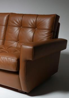Compasso - Leather Settee Model 919 by Ico Parisi for Cassina, Italy, 1960s