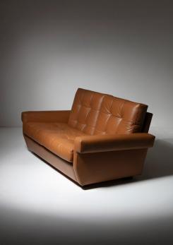 Compasso - Leather Settee Model 919 by Ico Parisi for Cassina, Italy, 1960s