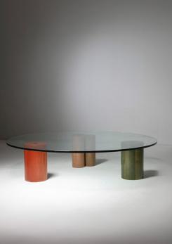 Compasso - Large Round Glass Table by Saporiti