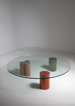 Compasso - Large Round Glass Table by Saporiti