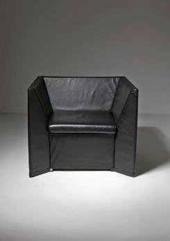 Compasso - Leather Armchair Model "D101" by Tecno