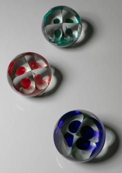 Compasso - Set of Three Crystal Paperweight by Barbini