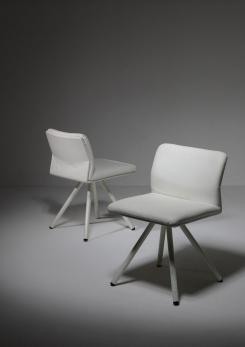 Compasso - Set of White Leather Chairs