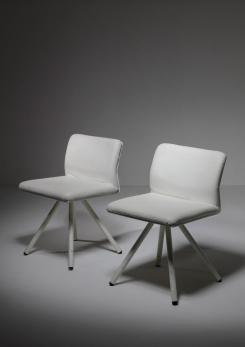 Compasso - Set of White Leather Chairs