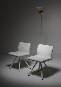 Compasso - Set of White Leather Chairs
