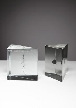 Compasso - Pair of Crystal Bookends by VeArt