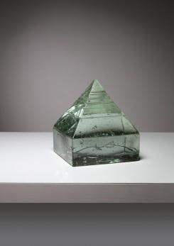 Compasso - Large Solid Glass Pyramid by Pompeo Pianezzola for Appiani