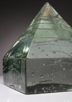 Compasso - Large Solid Glass Pyramid by Pompeo Pianezzola for Appiani