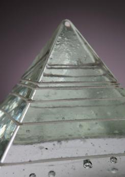 Compasso - Large Solid Glass Pyramid by Pompeo Pianezzola for Appiani