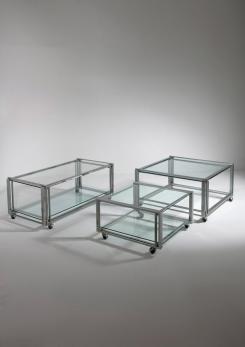 Compasso - Set of Three Italian 70s Chrome Low Carts