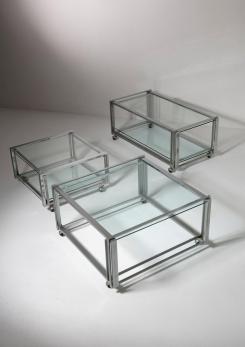 Compasso - Set of Three Italian 70s Chrome Low Carts Compasso - Set of Three Italian 70s Chrome Low Carts