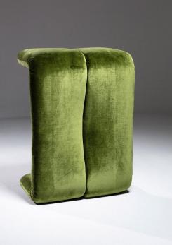 Compasso - "Coronado" Velvet Ottoman by Tobia Scarpa for B&B