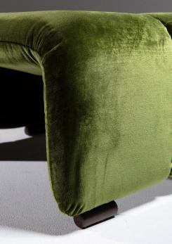 Compasso - "Coronado" Velvet Ottoman by Tobia Scarpa for B&B