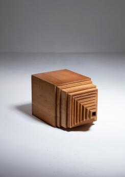 Compasso - Wood Geometric Sculpture by Elio Mari and Giovanni Sacchi