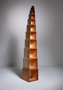 Compasso - Wood Geometric Sculpture by Elio Mari and Giovanni Sacchi