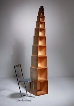 Compasso - Wood Geometric Sculpture by Elio Mari and Giovanni Sacchi