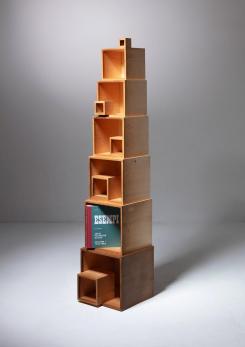 Compasso - Wood Geometric Sculpture by Elio Mari and Giovanni Sacchi