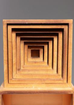 Compasso - Wood Geometric Sculpture by Elio Mari and Giovanni Sacchi