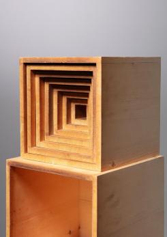 Compasso - Wood Geometric Sculpture by Elio Mari and Giovanni Sacchi Compasso - Wood Geometric Sculpture by Elio Mari and Giovanni Sacchi